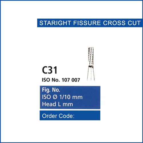 فرزهای کارباید فیشورتوربین / STRAIGHT FISSURE CROSS CUT C31