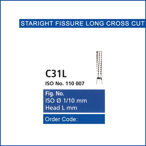 فرزهای کارباید فیشورتوربین / STRAIGHT FISSURE LONG CROSS CUT C31L